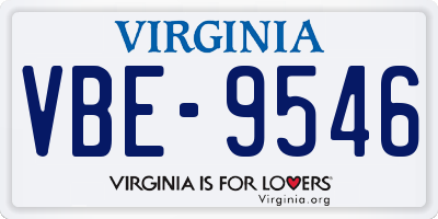 VA license plate VBE9546