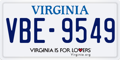 VA license plate VBE9549