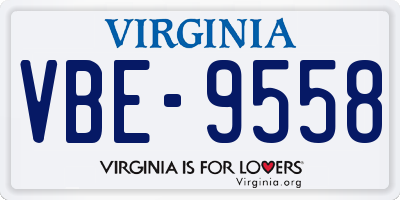 VA license plate VBE9558