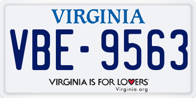 VA license plate VBE9563