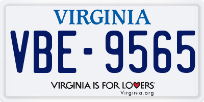 VA license plate VBE9565