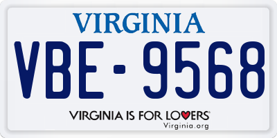 VA license plate VBE9568