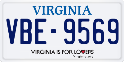 VA license plate VBE9569