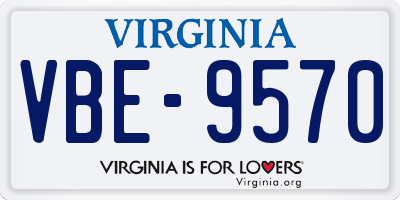 VA license plate VBE9570