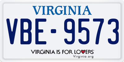 VA license plate VBE9573