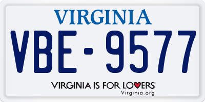 VA license plate VBE9577