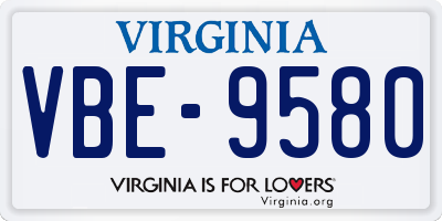 VA license plate VBE9580