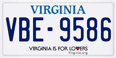 VA license plate VBE9586