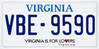 VA license plate VBE9590