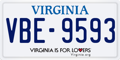 VA license plate VBE9593