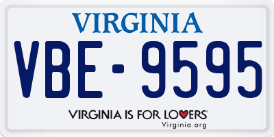VA license plate VBE9595