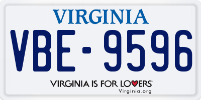 VA license plate VBE9596
