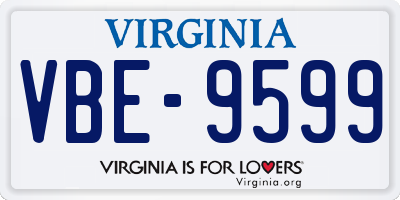 VA license plate VBE9599