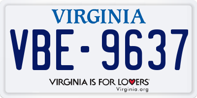 VA license plate VBE9637