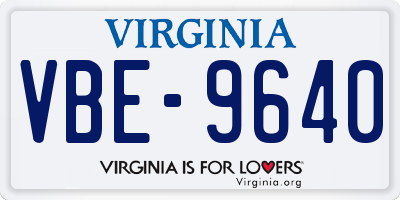 VA license plate VBE9640