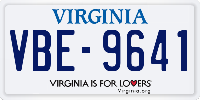 VA license plate VBE9641