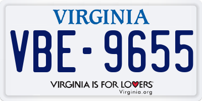 VA license plate VBE9655