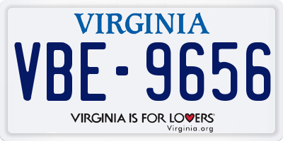 VA license plate VBE9656