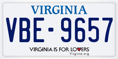 VA license plate VBE9657