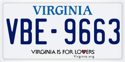VA license plate VBE9663
