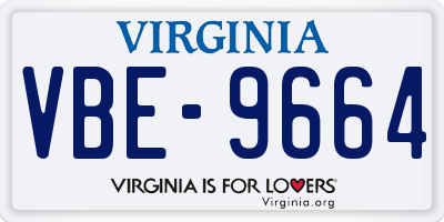 VA license plate VBE9664