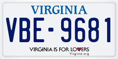 VA license plate VBE9681