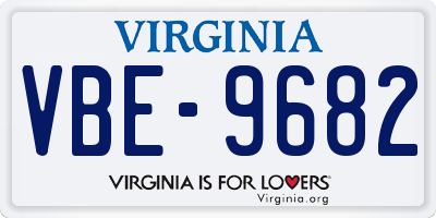 VA license plate VBE9682