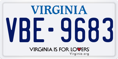 VA license plate VBE9683