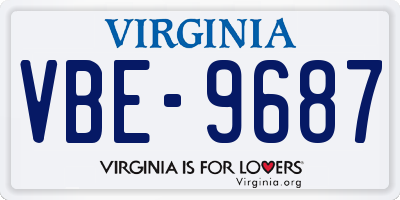 VA license plate VBE9687