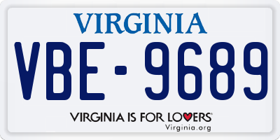 VA license plate VBE9689