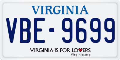 VA license plate VBE9699