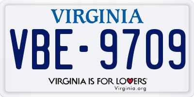 VA license plate VBE9709