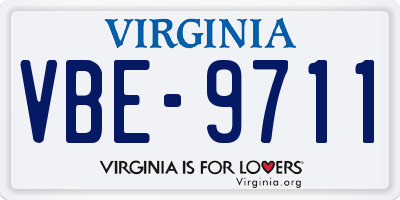 VA license plate VBE9711
