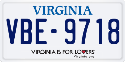 VA license plate VBE9718