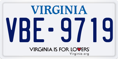 VA license plate VBE9719
