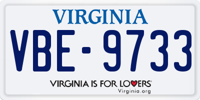 VA license plate VBE9733