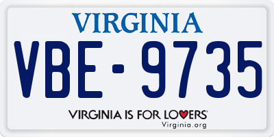 VA license plate VBE9735