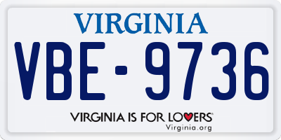 VA license plate VBE9736