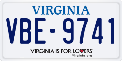 VA license plate VBE9741