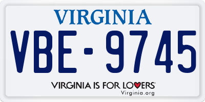 VA license plate VBE9745