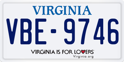 VA license plate VBE9746