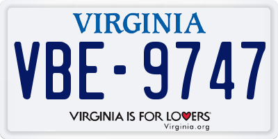 VA license plate VBE9747