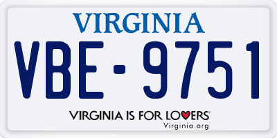 VA license plate VBE9751
