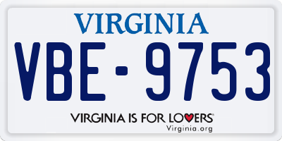 VA license plate VBE9753