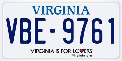 VA license plate VBE9761