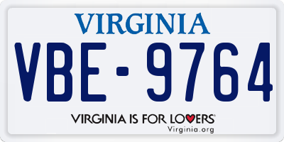 VA license plate VBE9764