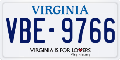 VA license plate VBE9766