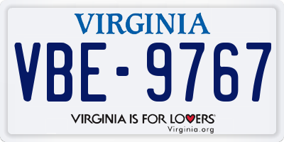 VA license plate VBE9767