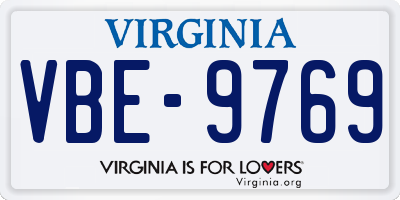 VA license plate VBE9769