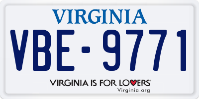 VA license plate VBE9771